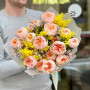 Exquisite bouquet of Juliet premium peony roses and fragrant spring flowers «Beloved Sun»