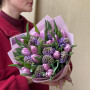 Crispy bouquet with sophisticated tulips and fragrant hyacinths «Spring Kiss»