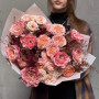 Lacy peachy bouquet with peony roses «Copper Pattern»