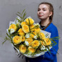 Sunny bouquet with Catalina peony roses «Amalfi Gardens»