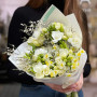 Scented bouquet of spring daffodils with white freesia «Most fragrant greeting»