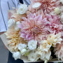 Fantastic duo bouquet with Cafe Au Lait dahlia and white eustoma «Caramel Stars»
