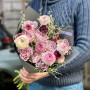 Pastel bouquet of ranunculi and roses «Lilac dream»
