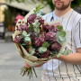 Magical bouquet with dianthus and eucalyptus «Galician Charms»