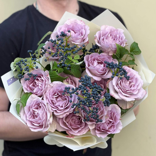 Букет «Лавандовая розочка»