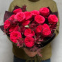 Exquisite bouquet of Red Piano peony roses «Ruby Aroma»