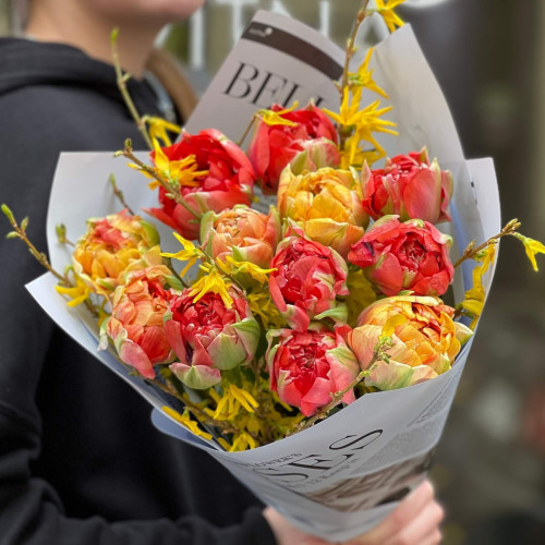 11 преміальних тюльпанів Gudoshnik у букеті «Барви маестро»