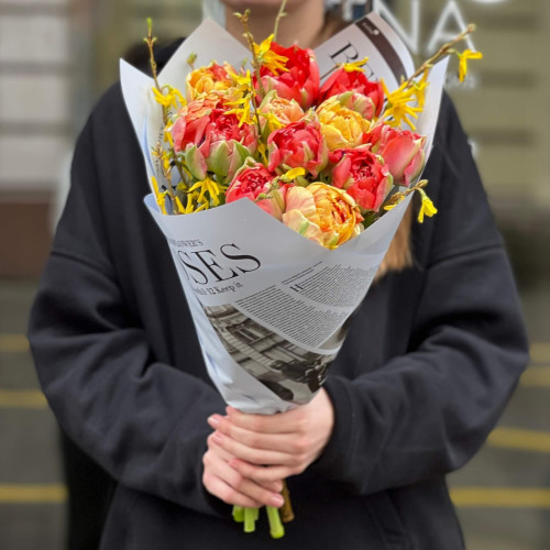 11 преміальних тюльпанів Gudoshnik у букеті «Барви маестро»