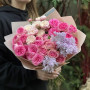 Bright bouquet with a mix of spray peony roses «Colorful Meadow»