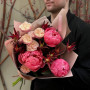 Bright bouquet with peonies «Romantic October»
