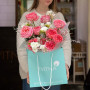 Ruddy bouquet of peony roses and fragrant genista «Enjoying the Aroma»