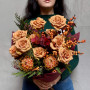 Interesting bouquet with Toffee rose «Caramel tart»