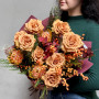 Interesting bouquet with Toffee rose «Caramel tart»