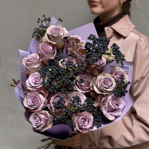 Цікавий лавандовий букет «Сірий лицар»