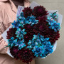 Extravagant bouquet with tulips from Vip Roses and dahlias «Nefertiti's Night»