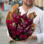 Deep burgundy bouquet «Ruby Shining»