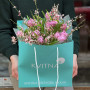 Bouquet of peony rulips and pink genista «Spring compliment»