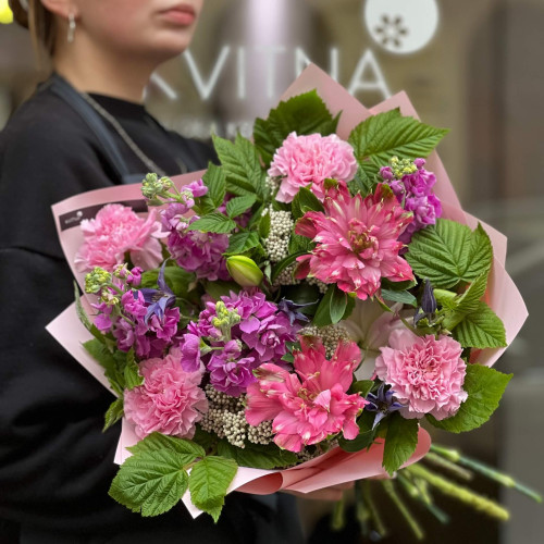 Милий букет у рожевих відтінках «Літній етюд»