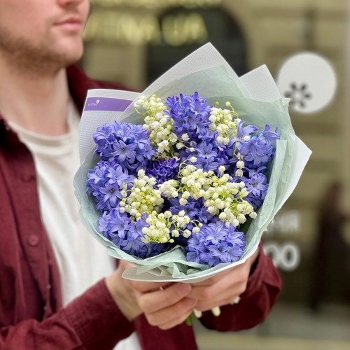 Ароматний букет з гіацинтами та конваліями «Чарівний аромат весни»