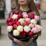 25 colorful peonies in a bouquet «Berry Cocktail»