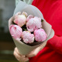 5 Sarah Bernhardt delicate peonies in a bouquet «Benign Compliment» 