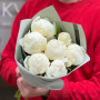 7 білих півоній Bridal Shower у букеті «Білосніжні зефірки»