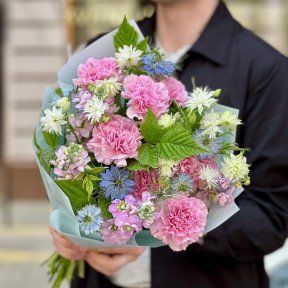 Ніжний букет в польовому стилі «Лавандова краплинка»