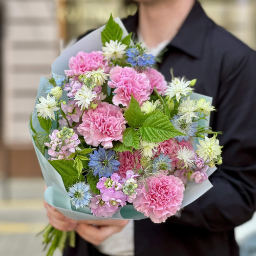 Ніжний букет в польовому стилі «Лавандова краплинка»