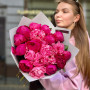 Мікс з 19 рожевих півоній «Ягідний коктейль»