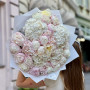 Snow-white duo bouquet with peonies and hydrangea «Moment of Love»