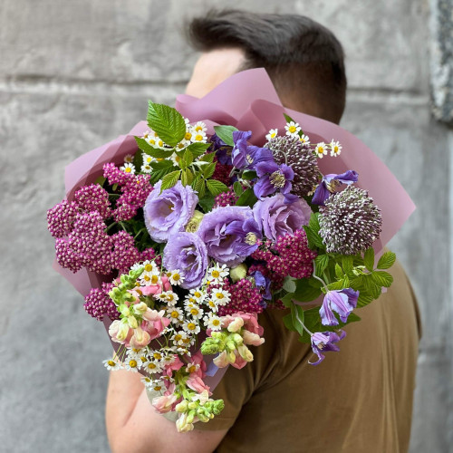 Польовий букет у бузкових відтінках «Вечірнє поле»