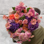 Об’ємний контрастний букет з готензіями «Акварельна галерея»