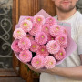 23 жоржини сорту Stolze Von Berlin у букеті «Рожеве намисто»