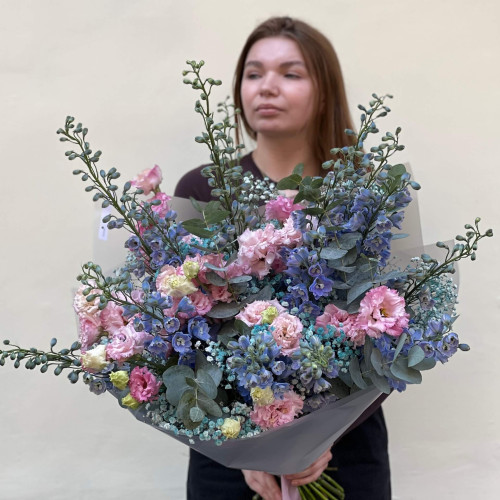 Об’ємний букет у садовому стилі «Мелодія безтурботності»
