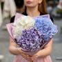 3 гортензії у букеті «Кольори неба»