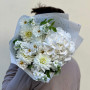Мереживний світлий букет з гортензією «Білосніжка»