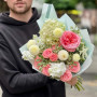 Delicate bouquet with peony-shaped roses «Evening Lace»