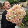 Charming bouquet with Cafe au Lait dahlias «Gentle Hope»