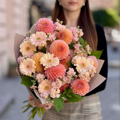 Мереживний букет у теплих відтінках «Затишний вересень»