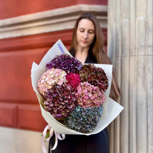 7 неймовірних осінніх гортензій у букеті «Хмари мрій»