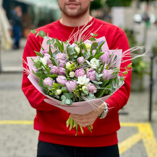 Чарівний букет у бузкових тонах «Ароматний туман»