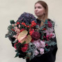 Picturesque bouquet with autumn hydrangea «Tourmaline Pagoda»