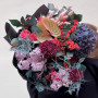 Picturesque bouquet with autumn hydrangea «Tourmaline Pagoda»