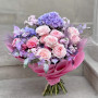 Luxurious bouquet with Japanese peony-shaped roses Tsumugi «Evening Breeze»