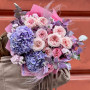 Luxurious bouquet with Japanese peony-shaped roses Tsumugi «Evening Breeze»