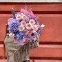 Luxurious bouquet with Japanese peony-shaped roses Tsumugi «Evening Breeze»
