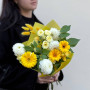 Букет з герберами та жоржинами «Яскраве сонечко»