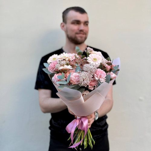 Ніжний букет у рожевих відтінках «Осіння соната»