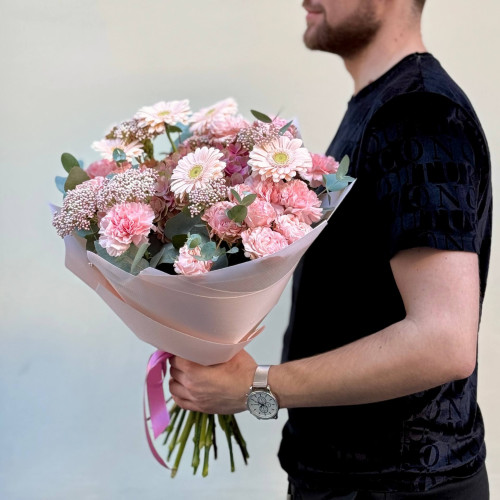 Ніжний букет у рожевих відтінках «Осіння соната»