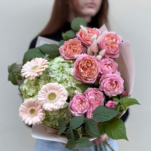 Ніжний букет в персикових тонах «Приємні сподівання»